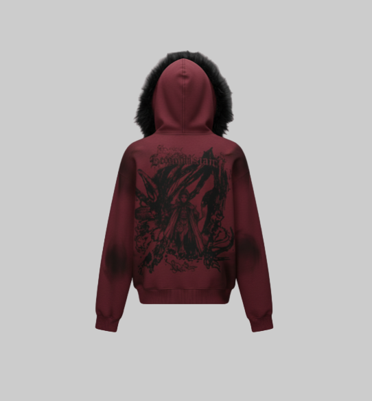 XTRME Burgundy “TAKE THE RISK” Zip-Up Hoodie — Men’s Editio