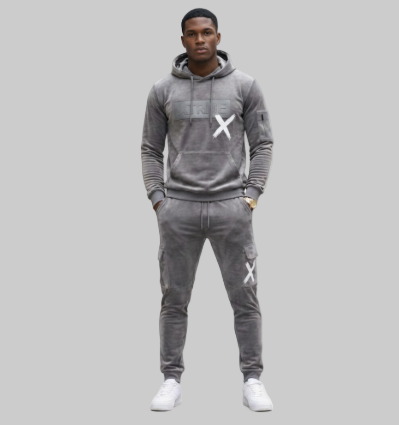 XTRME Dark Charcoal Velour Tracksuit — Men’s Edition