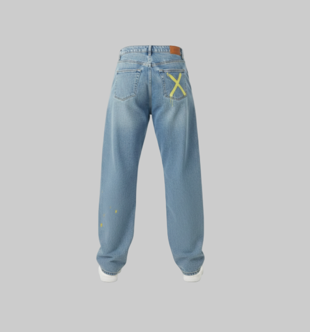Paint-Drip Take The Risk Jeans – Light Blue