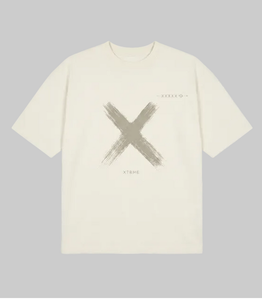 Five X Graphic T-Shirt – Light Beige (Men)