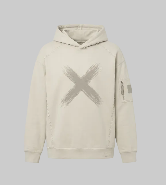 Utility Brush X Hoodie – Light Beige (Men)