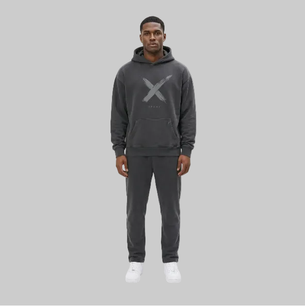 Dark Brush X Hoodie – Charcoal Grey (Men)