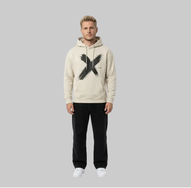 Signature X Hoodie – Beige (Men)