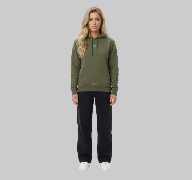 X Essential Hoodie – Military Green