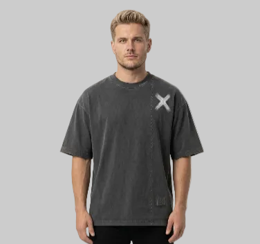 Stitched X T-Shirt – Charcoal Grey (Men)