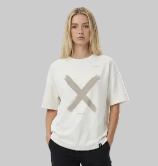Five X Graphic T-Shirt – Light Beige (Women)