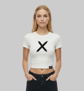 Rebel X Crop Top – White (Women)