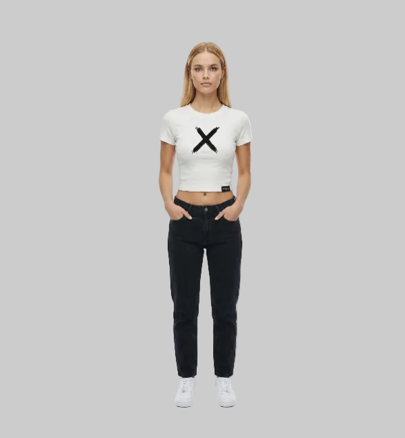 Rebel X Crop Top – White (Women)