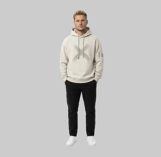 Utility Brush X Hoodie – Light Beige (Men)