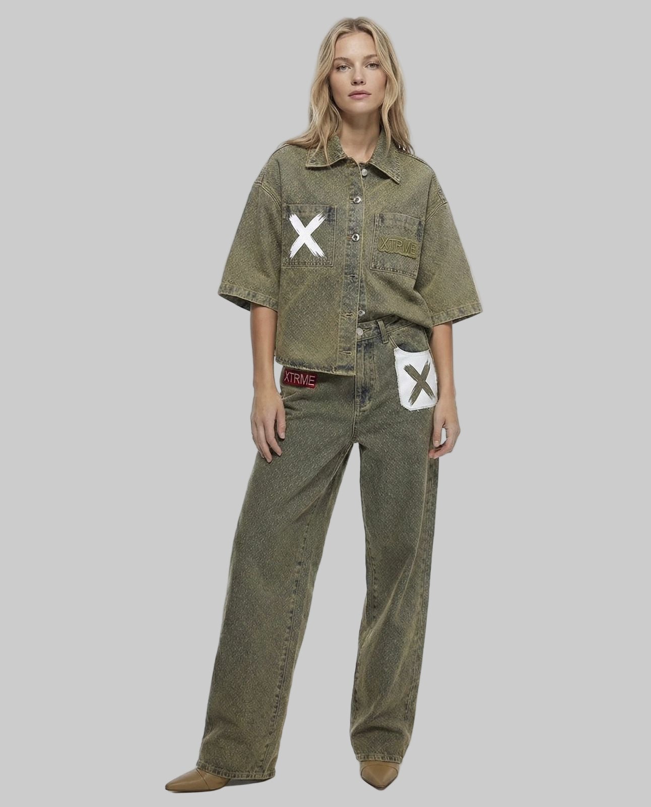 XTRME Military Green Denim Set — Women’s Edition
