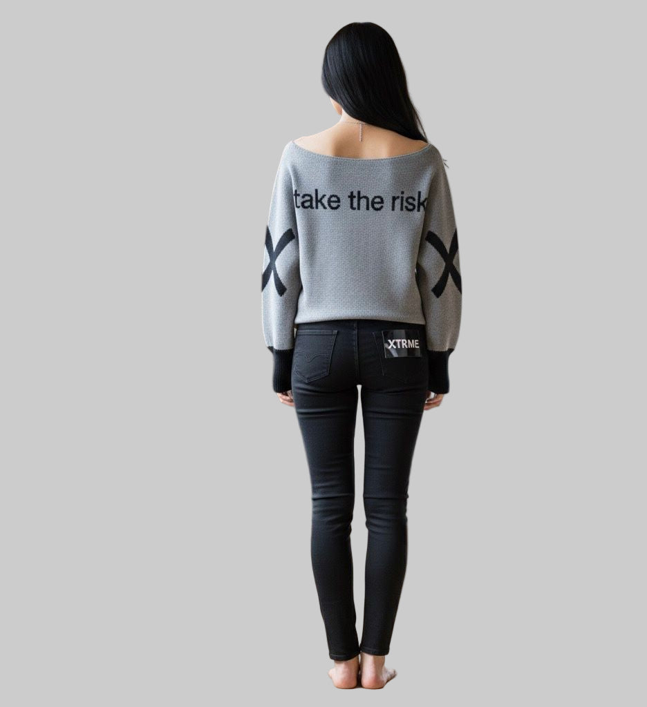 XTRME Grey “77” Women’s Lightweight Knit Sweater