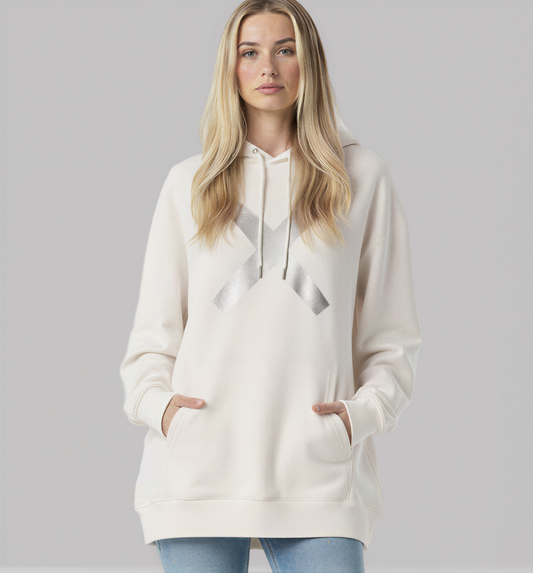 Silver X Mesh Hoodie - pink