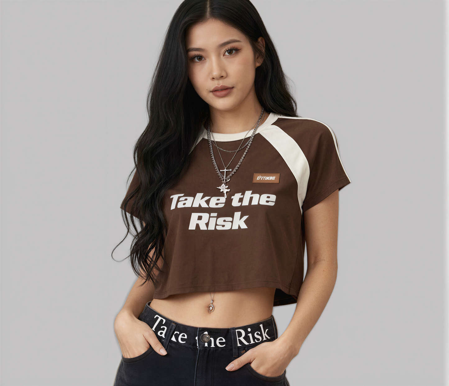 Crop Tee - Brown