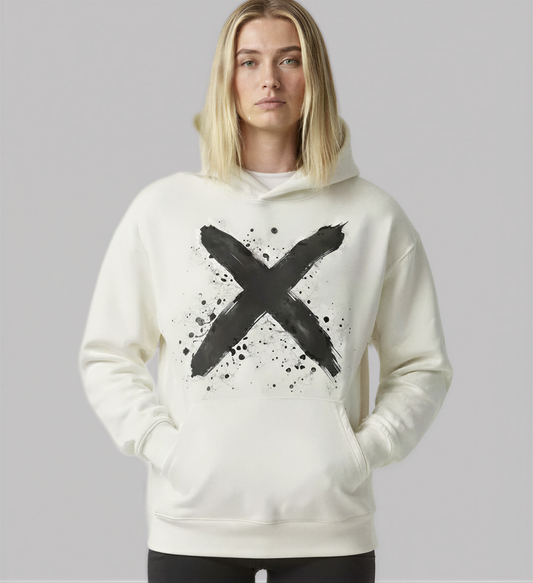 Signature Brushstroke X Hoodie – White