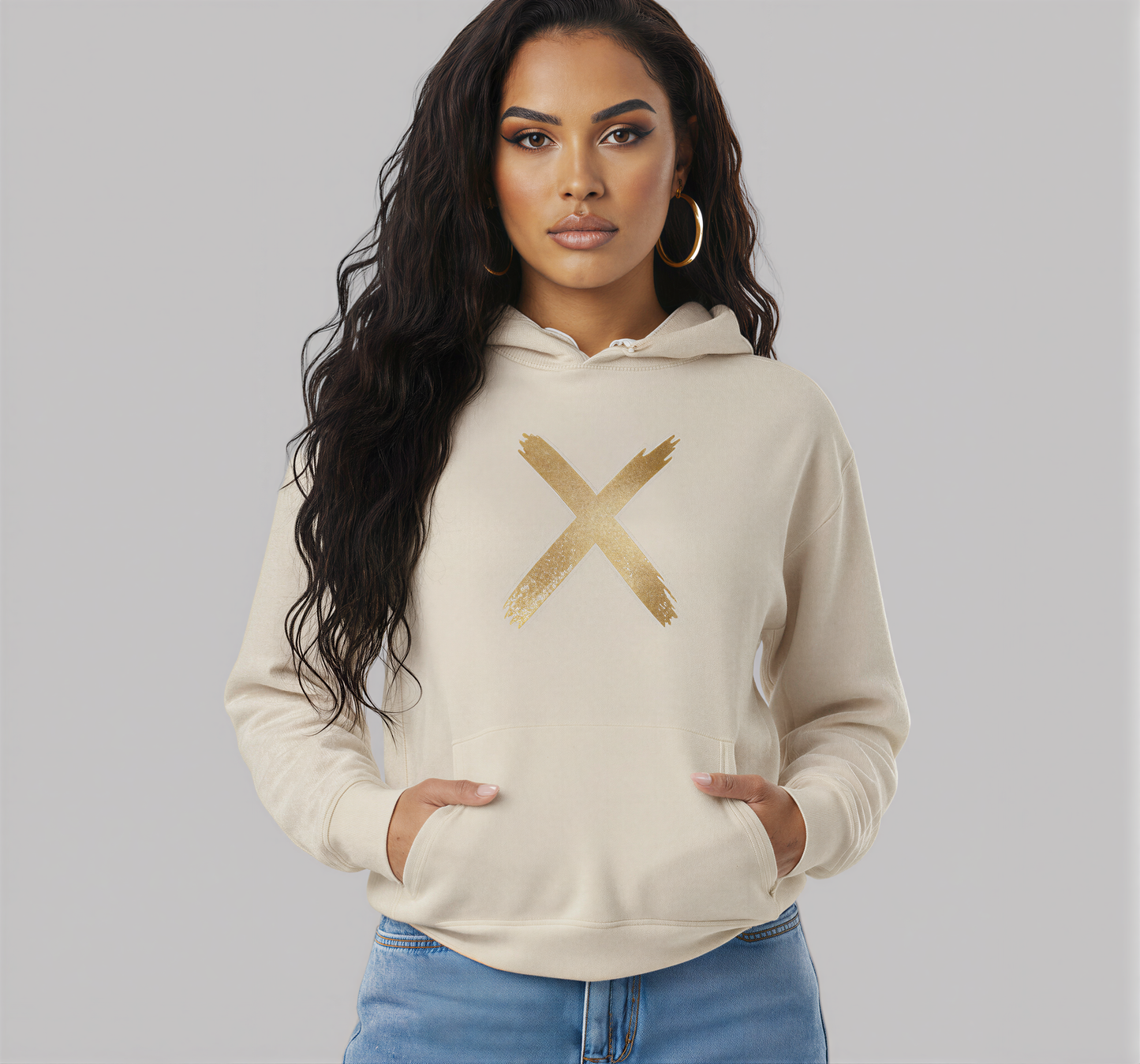 Golden X Hoodie - Beige