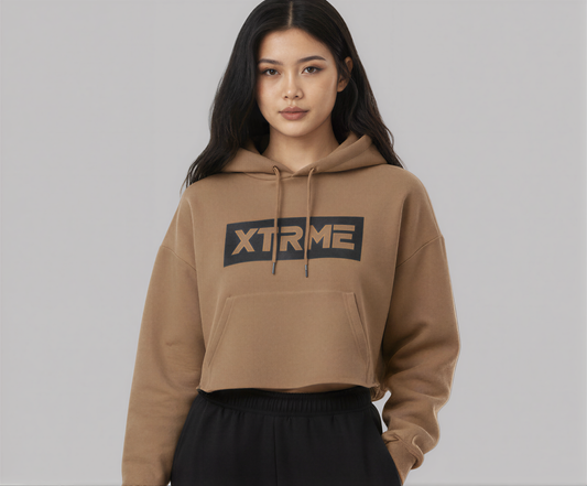 Camel Crop Hoodie - Camel