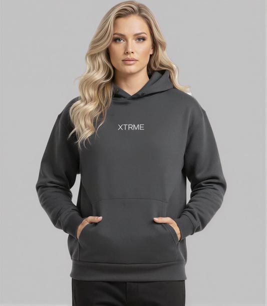 Signature Crackle X Hoodie – Dark Grey (Women)