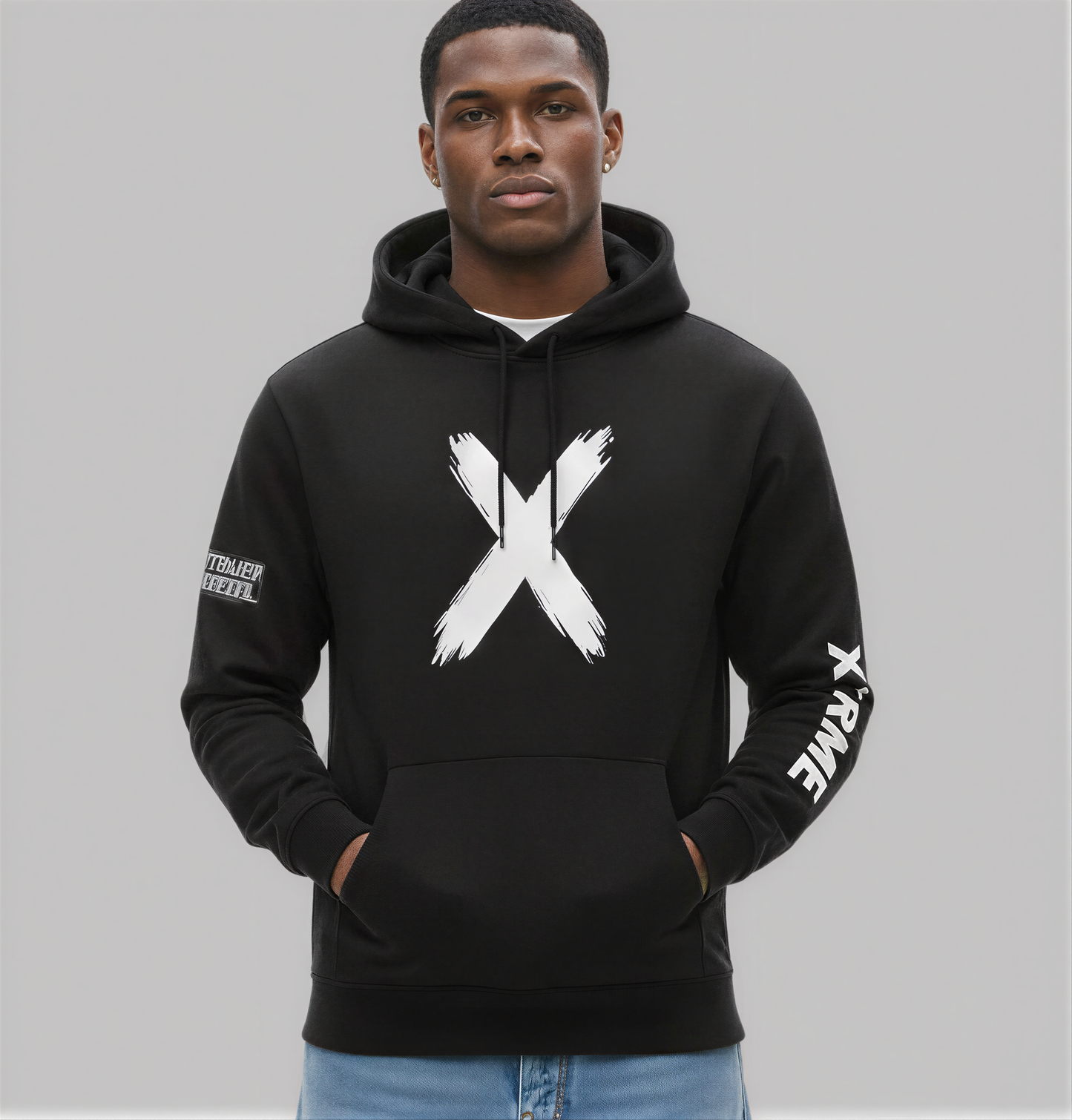 Sleeve Mark Hoodie – Black