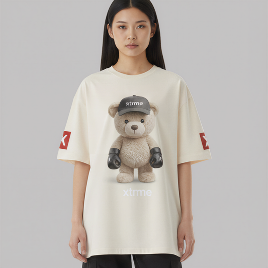Boxing Bear Tee – Beige