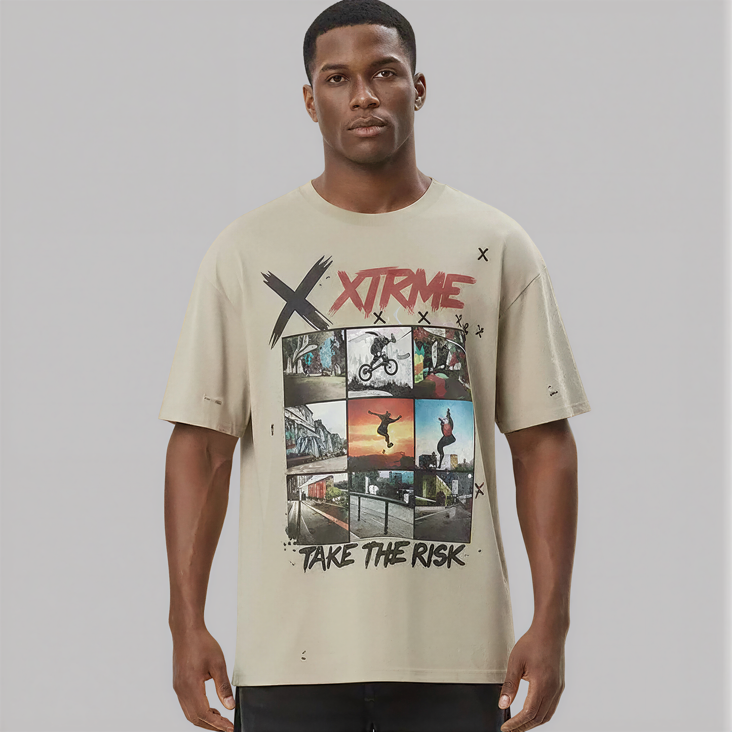 Extreme Sports Collage Tee – White