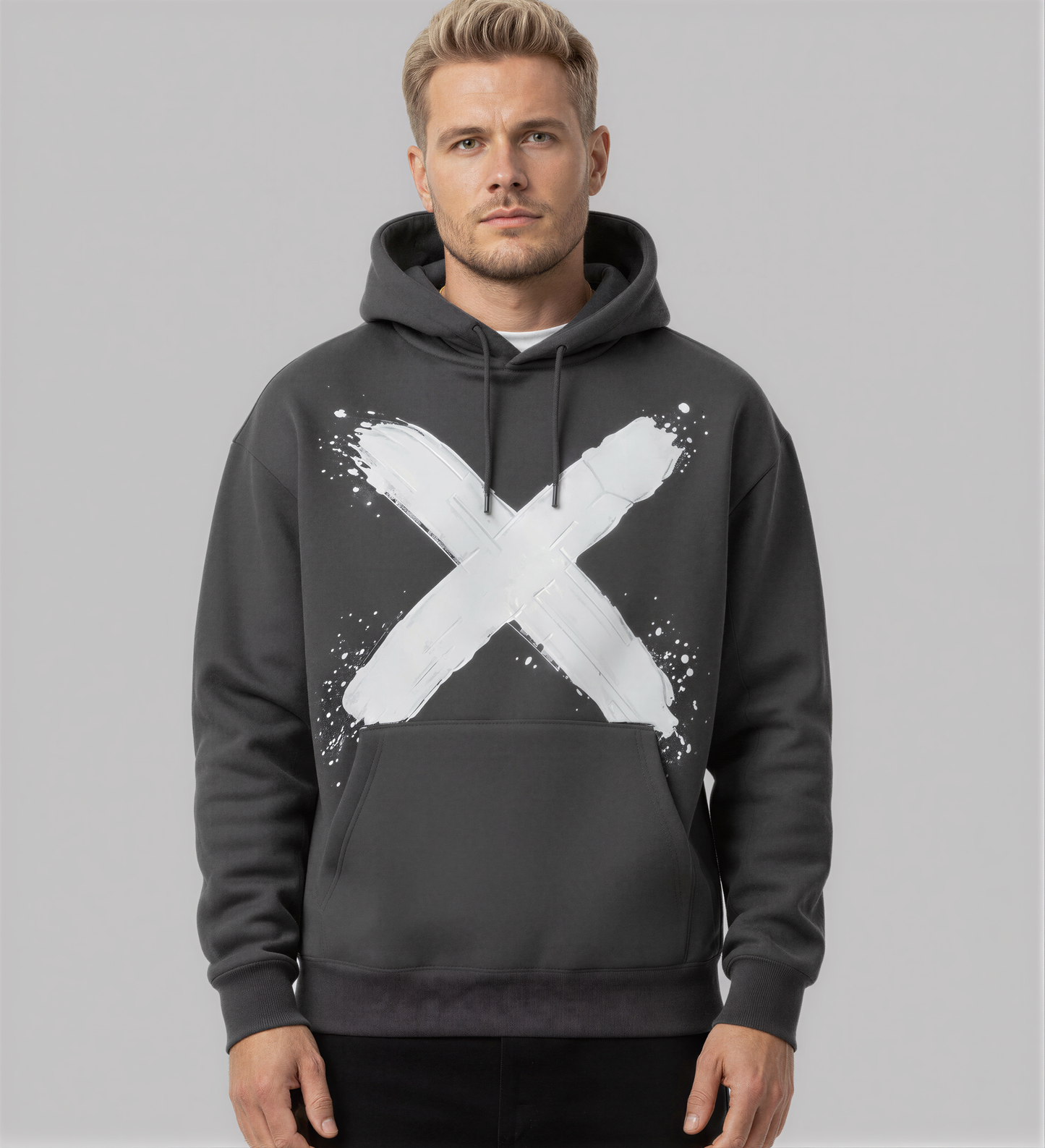 Signature Crackle X Hoodie – Dark Grey