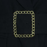 Square buckle belt waist jacket.