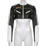 Short motorcycle PU leather jacket - The Woman Concept