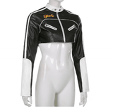 Short motorcycle PU leather jacket - The Woman Concept