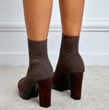 Thick Heel Fish Mouth Short Boots - The Woman Concept