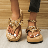 Thick-soled chain sandals - The Woman Concept