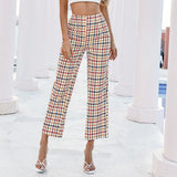 Houndstooth Straight Leg Pants.