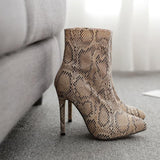 High Heel Snakeskin Martin Boots.