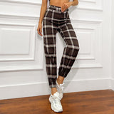 belt and buckle plaid pants.