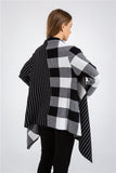 Patchwork Plaid Shirt Sweater - The Woman Concept