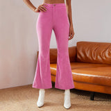 High Waist Flare Leg Cord Pants.