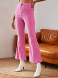 High Waist Flare Leg Cord Pants.