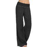 casual wide leg pants jeans - The Woman Concept