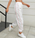 Side Stripe Elastic Waist Sweatpants