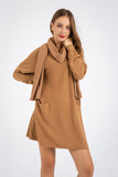 Long Sleeve Dress Knitted Sweater and Scarf - The Woman Concept