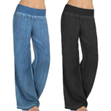 casual wide leg pants jeans - The Woman Concept