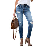 Mid Waist Stretch Jeans - The Woman Concept