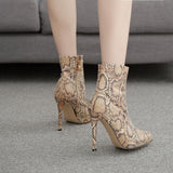 High Heel Snakeskin Martin Boots.