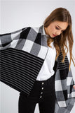 Patchwork Plaid Shirt Sweater - The Woman Concept