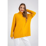 Turtle Neck Loose Long Sleeve Sweater - The Woman Concept