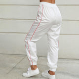 Side Stripe Elastic Waist Sweatpants.