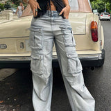 Multi-pocket splicing casual pants