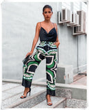 Bermuda print long loose pants