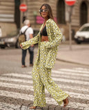 Casual geometric printed suit